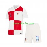Camisolas de futebol Croácia Marcelo Brozovic 11 Criança Equipamento Principal Euro 2024 Manga Curta